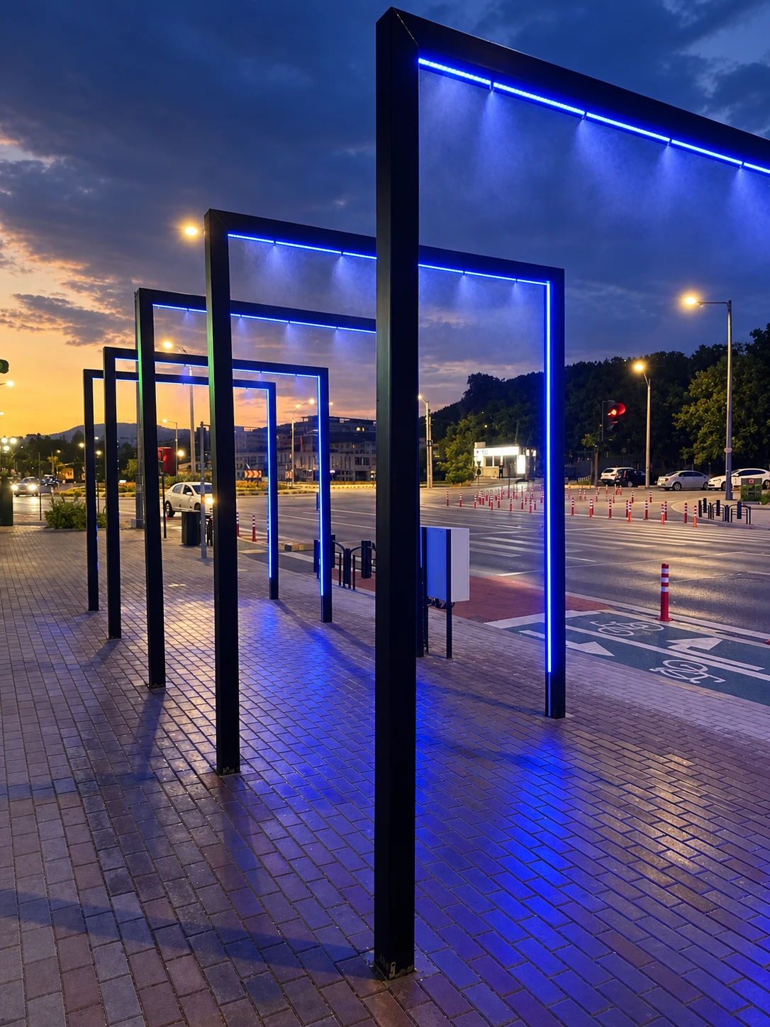 Culoarul climatic ATMOS URBAN din Piatra-Neamț, iluminat la apus